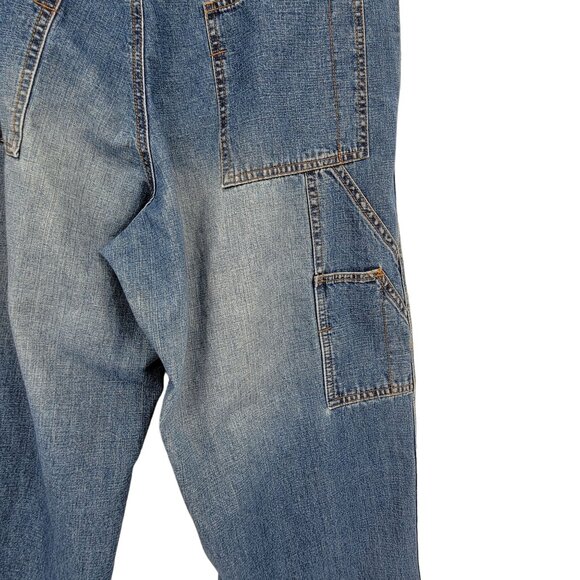 Old Navy Mens Relaxed Fit Button Fly Carpenter Jeans Actual Size 36x31Vintage - Picture 6 of 9